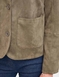Tailored Suedette Jacket - Khaki