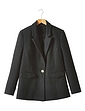 Tailored Lined Boucle Blazer - Black