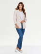 Tailored Linen Mix Roll Cuff Blazer - Stone