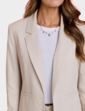 Tailored Linen Mix Roll Cuff Blazer - Stone