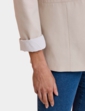 Tailored Linen Mix Roll Cuff Blazer - Stone