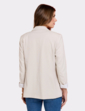 Tailored Linen Mix Roll Cuff Blazer - Stone
