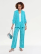 Tab Detail Plisse Soft Jacket - Turquoise