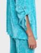 Tab Detail Plisse Soft Jacket - Turquoise