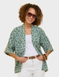 Print Kimono Soft Jacket - Khaki