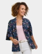 Print Kimono Soft Jacket - Navy Floral Print