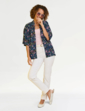 Print Kimono Soft Jacket - Navy Floral Print