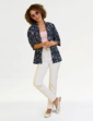 Print Kimono Soft Jacket - Navy Floral Print