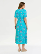 Viscose Print Tea Dress - Turquoise