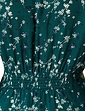 Viscose Button Through Long Sleeve Dress - Green