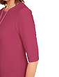 Textured Fit and Flare Dress With Necklace - Plum
