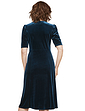 Velour Dress With Diamante Buttons - Teal