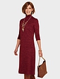 Turtle Neck Dress - Wine