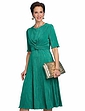 Plisse Twist Front Dress - Green