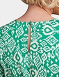 Angel Sleeve Pleat Front Print Dress - Green
