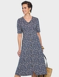 Viscose Jersey Print Dress - Navy