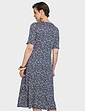 Viscose Jersey Print Dress - Navy