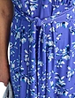 Tie Front Print Occasion Dress - Cornflower Beige