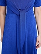 Slinky Tie Front Dress - Cobalt