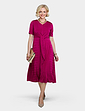 Slinky Tie Front Dress - Magenta