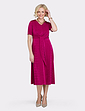 Slinky Tie Front Dress - Magenta