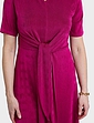 Slinky Tie Front Dress - Magenta