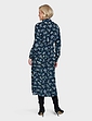 Twist Front Shirt Collar Georgette Dress - Navy Floral Print