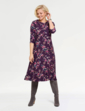 Jersey Print Dress - Plum