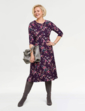 Jersey Print Dress - Plum