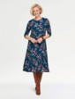 Jersey Print Dress - Teal