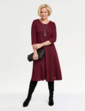 Tweedy Dress and Necklace - Burgundy
