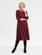 Tweedy Dress and Necklace - Burgundy