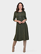 Tweedy Dress and Necklace - Olive