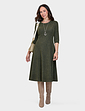 Tweedy Dress and Necklace - Olive