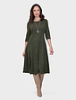 Tweedy Dress and Necklace - Olive