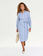 Stripe Cotton Belted Dress - Blue Stripe