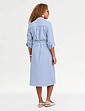 Stripe Cotton Belted Dress - Blue Stripe