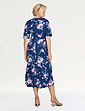 Print Pleat Bodice Occasion Dress - Navy