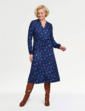 Viscose Twill Print Dress - Blue