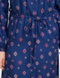 Viscose Twill Print Dress - Blue