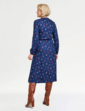 Viscose Twill Print Dress - Blue