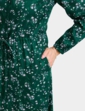 Viscose Twill Print Dress - Green