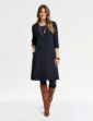 Boucle A Line Pocket Dress - Navy