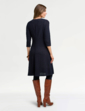 Boucle A Line Pocket Dress - Navy