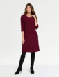 Boucle A Line Pocket Dress - Wine