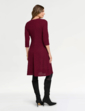 Boucle A Line Pocket Dress - Wine