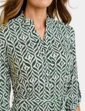 Aztec Print Belted Jersey Shirt Dress - Khaki
