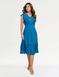 Embroidered Bodice Tiered Dress - Blue