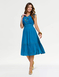 Embroidered Bodice Tiered Dress - Blue