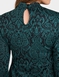 Baroque Jacquard Design Jersey Dress - Green